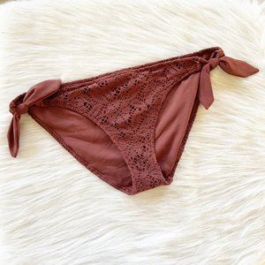 NEW Aerie AE Brown Lace Crochet Tie Bikini Bottom